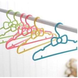 10pcs Random Color Childrens Bow Hanger Home Baby Clothes Hanger
