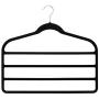 High-tech type 2pcs Pants Hangers Velvet Multi Function Clothes Hanger for Cloth Pants Belt Tie Scarf Closet Organizer,Black