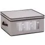 Honey-Can-Do SFT-05379 Large Canvas Stemware Window Storage Chest,, Gray, 18.38 in L x 13.88 in W x 8.5 in H Honey-Can-Do SFT-05379 Large Canvas Stemware Window Storage Chest,, Gray, 18.38 in L x 13.88 in W x 8.5 in H