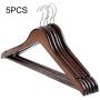 5pcs Random Color 44cm Wooden Clothes Hangers with Non-Slip Trouser Bar Suit Jeans Pants Coat Shirts Hangers Clothes Storage