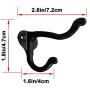 Black Coat Hooks for Wall, 10Pcs Wall Hooks Hardware Heavy Duty Hooks for Hanging Coats Double Hooks No Rust Hooks Wall Mounted with Screws for Key, Towel, Bags, Cup, Hat