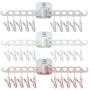5pcs Random Color Wall-Mounted 10 Clips Portable Socks Cloth Hanger Rack Clothespin Drying Rack Sock Holder Wardrobe Storage Cloth Hangers