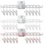 5pcs Random Color Wall-Mounted 10 Clips Portable Socks Cloth Hanger Rack Clothespin Drying Rack Sock Holder Wardrobe Storage Cloth Hangers