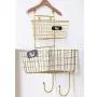 MOM Home Storage Shelves,Office Furniture Stands Hanging Wall Shelves Decoration Wrought Iron Hanger Flower Stand Hanging Basket Pre-Assembled Shelving Bedroom Space Saving Holders,Gold,13.9719.68In