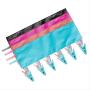 KIPB 1pc Bathroom Racks Cloth Hanger Clothespin Travel Portable Folding Cloth Socks Drying Hanger with 6 Clips(Random Color)