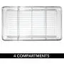 mDesign Plastic Food Storage Organizer Bin Boxes - 4 Divided Sections - Holder for Seasoning Packets, Pouches, Soups, Spices, Snacks for Kitchen, Pantry, Cabinet, Refrigerator - 6 Pack - Clear