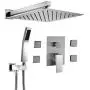 BST NER19008LS Shower Body Sprays Systems, 10 Inch Rian Shower Wall Mounted, All Metal Shower Faucet Set, Contain Rougn In Shower Valve, Brushed Nickel BST NER19008LS Shower Body Sprays Systems, 10 Inch Rian Shower Wall Mounted, All Metal Shower Faucet Set, Contain Rougn In Shower Valve, Brushed Nickel