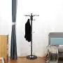Chaukin 15 Hooks Floor Coat Rack, Entryway Jacket Hanger Bag Stand Three-Legged Bedroom Clothes Rack Hanging Hat