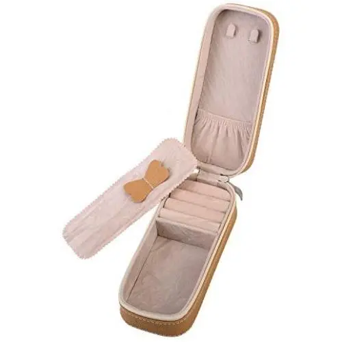 LOKHO Small Travel Home Use Jewelry Boxes Organizer Display Storage for Ring Earring Necklace (Champagne) LOKHO Small Travel Home Use Jewelry Boxes Organizer Display Storage for Ring Earring Necklace (Champagne)