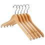 Nature Smile High Grade Solid Lotus Wooden Hangers - 10 Pack - Solid Wood Dress Hangers,Shirt Hangers,Coat Jacket Clothes Hangers,With Extra Smooth Finish, 360 Degree Swivel Hook(Natural)