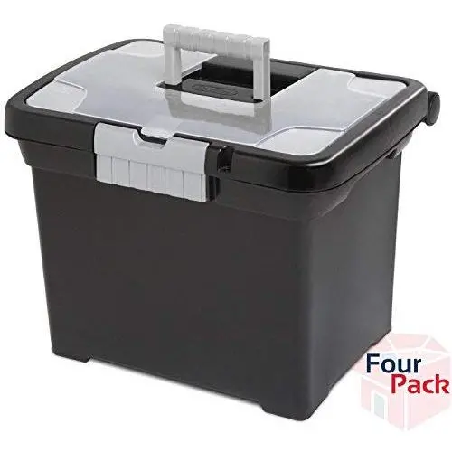 Sterilite Portable File Boxes Pack of 4 Sterilite Portable File Boxes Pack of 4