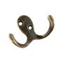 WAFamily Wall Mounted Coat Hook Double Prong Robe Hook Rustic Hooks Retro Cloth Hanger Screws for Bath Kitchen Garage Single Coat Hanger Bronze Color (6.7x4.2cm, 2 Pieces)