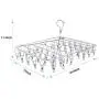 Rosefray Drying Rack with 52 Clips, Folding Stainless Steel Clothes Drying Rack, Sock Drying Hanger, Baby Hangers