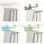 Adaap 5-Layer Collapsible Stainless Steel Pants Hanger Jeans Clothes Storage Bag Folding Storage Rack Space-Saving Storage Rack Hanging(Green)