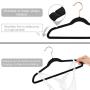 Kids Velvet Hangers,14" wide with Copper/Rose Gold Hooks,Space Saving UltraThin,NonSlip Hangers,Petite hangers,Junior hangers,Childrens hangers,Clothes Hangers,rose gold hangers (Black/Rosegold)