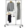 Simple Houseware Dual Bar Adjustable Garment Rack, Chrome, 72-inch Height