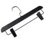 HANXIAODONG Clothes Hangers for Skirt Suit Coat Pack of 10 High-Grade Wooden Pants Hangers with Metal Clips Grip Clip Pants Hanger Smooth Finish Solid Wood Jeans Skirt Hanger Clip Hanger for Pant