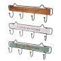 MEIYIN Wooden 4 Hooks Wall Mounted Clothes Hanger Hat Key Holder Rack Hanging Storage Shelf for Home
