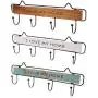 RUZYY Wall Mounted Clothes Hanger 4 Hooks Hat Key Holder Laundry Coat Rack Hanging Storage Shelf for Home - White