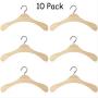 KIPB 10pcs 12CM Wooden Mini Space Saving Non-Slip Clothes Hangers Laundry Hook Drying Rack for Dolls Sweaters Shirts Dresses