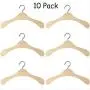 KIPB 10pcs 12CM Wooden Non-Slip Space Saving Mini Laundry Hook Clothes Hangers Drying Rack for Dolls Shirts Dresses Sweaters