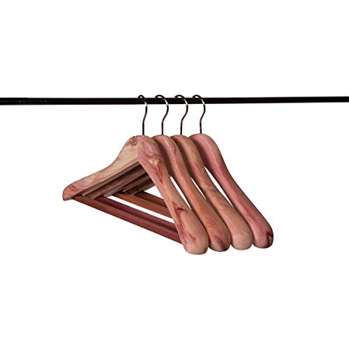 Neaties American Cedar Wood Wide Large Coat Hangers with Flat Bar, 4pk