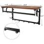 VASAGLE Industrial Coat Rack Shelf Wall Mounted, Hook Rack Shelf with Hanging Rail, 5 Metal Hooks and Upper Shelf for Storage Hallway Entryway Bathroom Bedroom Living Room ULCR11BX VASAGLE Industrial Coat Rack Shelf Wall Mounted, Hook Rack Shelf with Hanging Rail, 5 Metal Hooks and Upper Shelf for Storage Hallway Entryway Bathroom Bedroom Living Room ULCR11BX