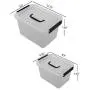 Utiao Plastic Bin with Lid, Latching Boxes (12 Quart, 3 Quart)