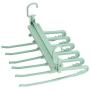 5 in 1 Multi-Functional Pant Rack Shelves Space Safer Stainless Steel Magic Wardrobe Clothing Hangers for Clothes Rack 5pcs Random Color