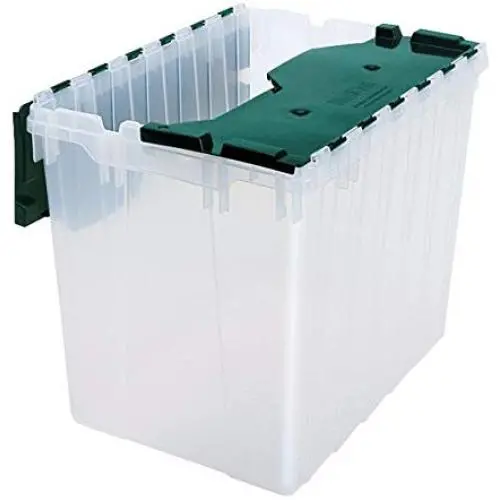 Akro-Mils 66497CLDGN 21-1/2 x 15 x 17" Semi Clear 18 gallon Plastic Storage Keep Boxes with Attached Lid Akro-Mils 66497CLDGN 21-1/2 x 15 x 17" Semi Clear 18 gallon Plastic Storage Keep Boxes with Attached Lid