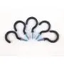 Yueton 50pcs Vinyl Coated Screw-in Ceiling Hooks Cup Hooks (Black)