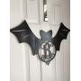 Monogram Bat Door Hanger - Halloween Door Hanger - Black Bat Initial Wreath - Fall Door Hanger - Black Bat Wreath - Halloween Decor