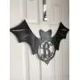 Monogram Bat Door Hanger - Halloween Door Hanger - Black Bat Initial Wreath - Fall Door Hanger - Black Bat Wreath - Halloween Decor