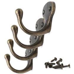 Karcy 4Pcs Vintage Single Cloth Hanger Oil Rubbed Bronze Wall Mounted Decorative Coat Hat Hook for Home Office