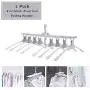 Areskey 2 Pack 8 in 1 Foldable Travel Home Camping Hangers,Space Saving Clothes Hangers,Multi-Function Folding Magic Clothes Hangers (White)