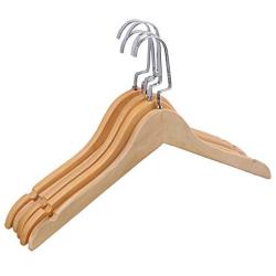 RDEXP 38x23x1cm Natural Wood Hangers Wooden Coat Hanger Wooden Suit Hangers with Flat Hook Clothes Hangers Set of 5