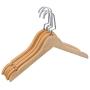 RDEXP 38x23x1cm Natural Wood Hangers Wooden Coat Hanger Wooden Suit Hangers with Flat Hook Clothes Hangers Set of 5