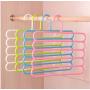 5pcs Random Color 5 Layers Multifunctional Clothes Hangers Pants, Trousers Storage Hangers, Cloth Rack Multilayer Storage Cloth Hanger
