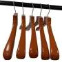 Pillowtex Cherry Finish Closet Clothes Hangers - Set of 5