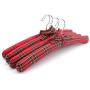 10 Pcs Red Plaid Fabric Padded Clothes Hanger, Non Slip Checked Style Fabric Coats Shirt Dress Hanger for Closet