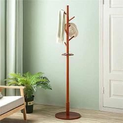 Simple Modern Solid Wood Coat Rack Clothes Rail Corner Hanger Landing Bedroom Bag Rack (Color : Bronze)