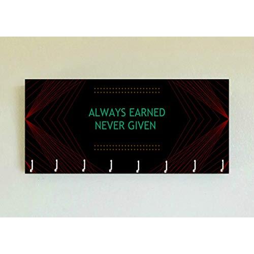Race Medal Holder/Running Medal Hanger ALWAYS EARNED NEVER GIVEN- Wood Wall Mounted Medal Organizer. CUSTOMIZATION Available Race Medal Holder/Running Medal Hanger ALWAYS EARNED NEVER GIVEN- Wood Wall Mounted Medal Organizer. CUSTOMIZATION Available