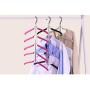 Clothes Racks Multi-Layer Clothes Hangers Anti-Slip Save Space Metal Iron Paint Hangers 5 in 1 Closet Storage Organizer for Clothes Pants Hanging, Standard Hangers