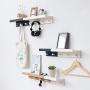 Wall Mounted Shelf Coat Hooks - Entryway Shelf with Hooks,2 Hooks 9 inches,Hanging Book Shelves with Hat Racks Wall Storage Shelf with Hooks Hanging Shelf with Holder for Bedroom, Kitchen, Bathroom