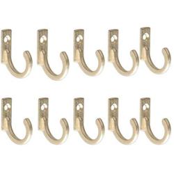 TOPBATHY 20PCS Single Coat Hooks Mini Size Wall Mounted Cloth Hanger for Coats Hats Towels Keys (Golden)