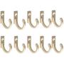 TOPBATHY 20PCS Single Coat Hooks Mini Size Wall Mounted Cloth Hanger for Coats Hats Towels Keys (Golden)