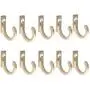 TOPBATHY 20PCS Single Coat Hooks Mini Size Wall Mounted Cloth Hanger for Coats Hats Towels Keys (Golden)
