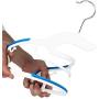 Nabowei Plastic Hangers 20 Pack Multifunctional Space Saving Plastic Hangers for Clothes, Slim & Heavy Duty with Non Slip Rubber Coating, 360° Swivel Hook, Blue, 20 Pack