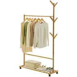 Angels home Coat Rack Clothes Stand Hat Handbag Hanger Hall Hanging Rod Bedroom Double Tree Branches with 6 Hooks Floor Hanger 2 in 1 (Color : 70cm)