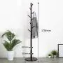 GGYDD Wooden Free Standing Coat Rack, Entryway Hall Tree Coat Hanger with Solid Round Base for Hat,Clothes,Purse,Scarves,Umbrella-Brown 40x170cm(16x67inch) GGYDD Wooden Free Standing Coat Rack, Entryway Hall Tree Coat Hanger with Solid Round Base for Hat,Clothes,Purse,Scarves,Umbrella-Brown 40x170cm(16x67inch)